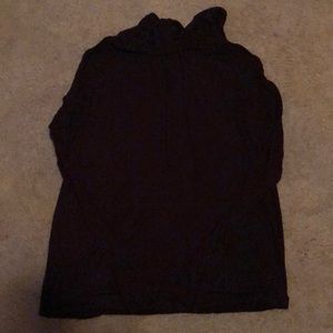 Burgundy hooded long sleeve shirt